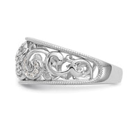 Load image into Gallery viewer, 14K White Gold Swirled 1/6 carat Complete Diamond Band
