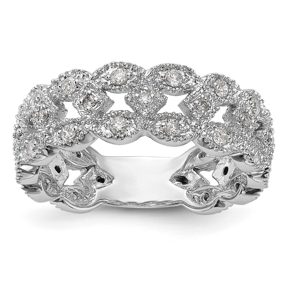 14K White Gold 1/2 carat Complete Diamond Band