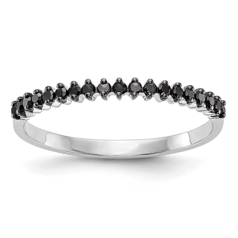 14K White Gold 1/6 carat Black Diamond Complete Band