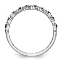Load image into Gallery viewer, 14K White Gold 1/10 carat Blue Diamond Complete Band

