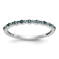 Load image into Gallery viewer, 14K White Gold 1/10 carat Blue Diamond Complete Band
