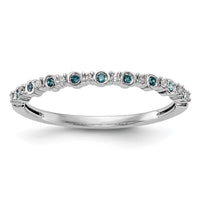 Load image into Gallery viewer, 14K White Gold 1/10 carat Blue and White Diamond Complete Band
