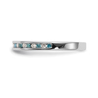 Load image into Gallery viewer, 14K White Gold 1/6 carat Blue and White Diamond Complete Channel Band
