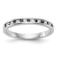 Load image into Gallery viewer, 14K White Gold 1/6 carat Black and White Diamond Complete Channel Band
