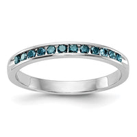 Load image into Gallery viewer, 14K White Gold 1/4 carat Blue Diamond Complete Channel Band
