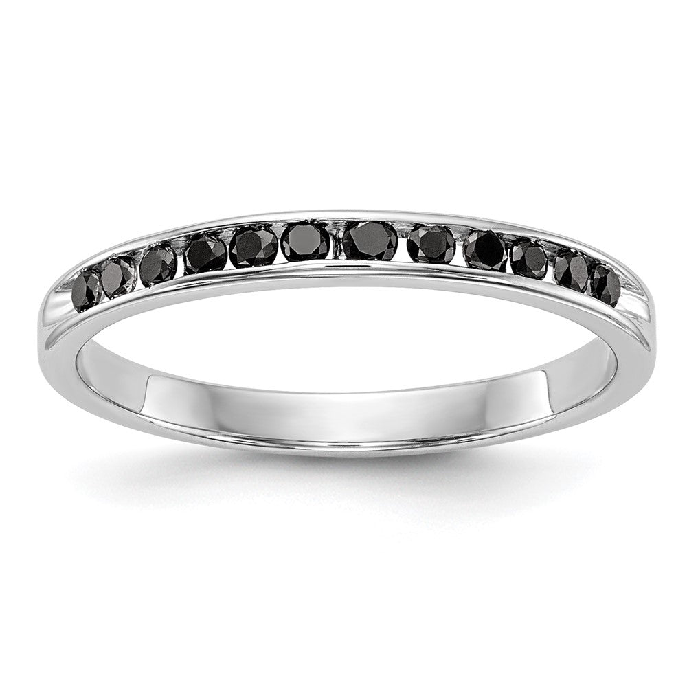 14K White Gold 1/4 carat Black Diamond Complete Channel Band