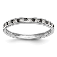 Load image into Gallery viewer, 14K White Gold 1/4 carat Black and White Diamond Complete Channel Band
