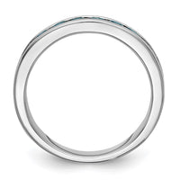 Load image into Gallery viewer, 14k White Gold 3/4 carat Blue Diamond Complete Channel Band
