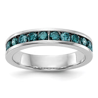 Load image into Gallery viewer, 14k White Gold 3/4 carat Blue Diamond Complete Channel Band
