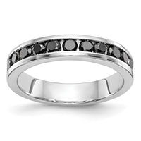 Load image into Gallery viewer, 14K White Gold 3/4 carat Black Diamond Complete Channel Band
