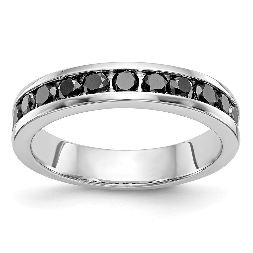 14K White Gold 3/4 carat Black Diamond Complete Channel Band