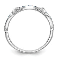 Load image into Gallery viewer, 14k White Gold X-Design 1/10 carat Blue Diamond Complete Band
