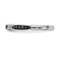 Load image into Gallery viewer, 14k White Gold X-Design 1/10 carat Blue Diamond Complete Band
