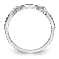 Load image into Gallery viewer, 14k White Gold X-Design 1/10 carat Black Diamond Complete Band
