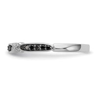 Load image into Gallery viewer, 14k White Gold X-Design 1/10 carat Black Diamond Complete Band
