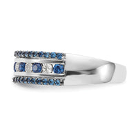 Load image into Gallery viewer, 14k White Gold 3/4 carat Blue and White Diamond Complete Channel Band

