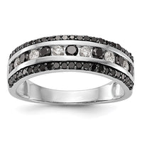 Load image into Gallery viewer, 14k White Gold 3/4 carat Black and White Diamond Complete Channel Band
