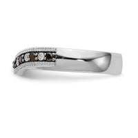 Load image into Gallery viewer, 14k White Gold 1/5 carat Black and White Diamond Contoured Complete Band
