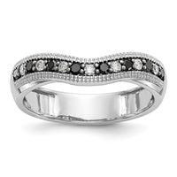 Load image into Gallery viewer, 14k White Gold 1/5 carat Black and White Diamond Contoured Complete Band
