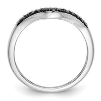 Load image into Gallery viewer, 14k White Gold 1/5 carat Black and White Diamond Contoured Complete Band
