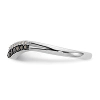 Load image into Gallery viewer, 14k White Gold 1/5 carat Black and White Diamond Contoured Complete Band
