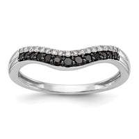 Load image into Gallery viewer, 14k White Gold 1/5 carat Black and White Diamond Contoured Complete Band

