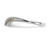Load image into Gallery viewer, 14k White Gold 1/5 carat Yellow and White Diamond Contoured Complete Band
