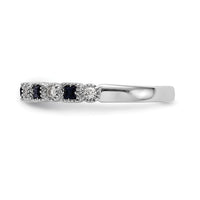 Load image into Gallery viewer, 14k White Gold 1/10 carat Diamond and Blue Sapphire Complete Band

