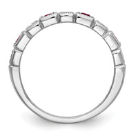 Load image into Gallery viewer, 14k White Gold 1/10 carat Diamond and Ruby Complete Band
