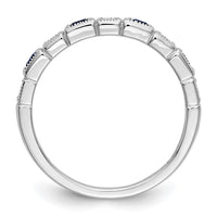 Load image into Gallery viewer, 14k White Gold 1/10 carat Diamond and Blue Sapphire Complete Band
