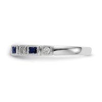 Load image into Gallery viewer, 14k White Gold 1/10 carat Diamond and Blue Sapphire Complete Band

