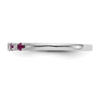 Load image into Gallery viewer, 14k White Gold .01 carat Diamond and Ruby Complete Band
