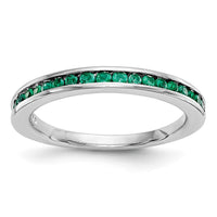 Load image into Gallery viewer, 14k White Gold Emerald Complete Channel Band
