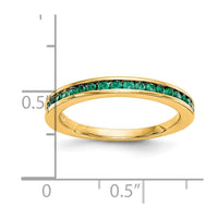 Load image into Gallery viewer, 14k Yellow Gold Emerald Complete Channel Band
