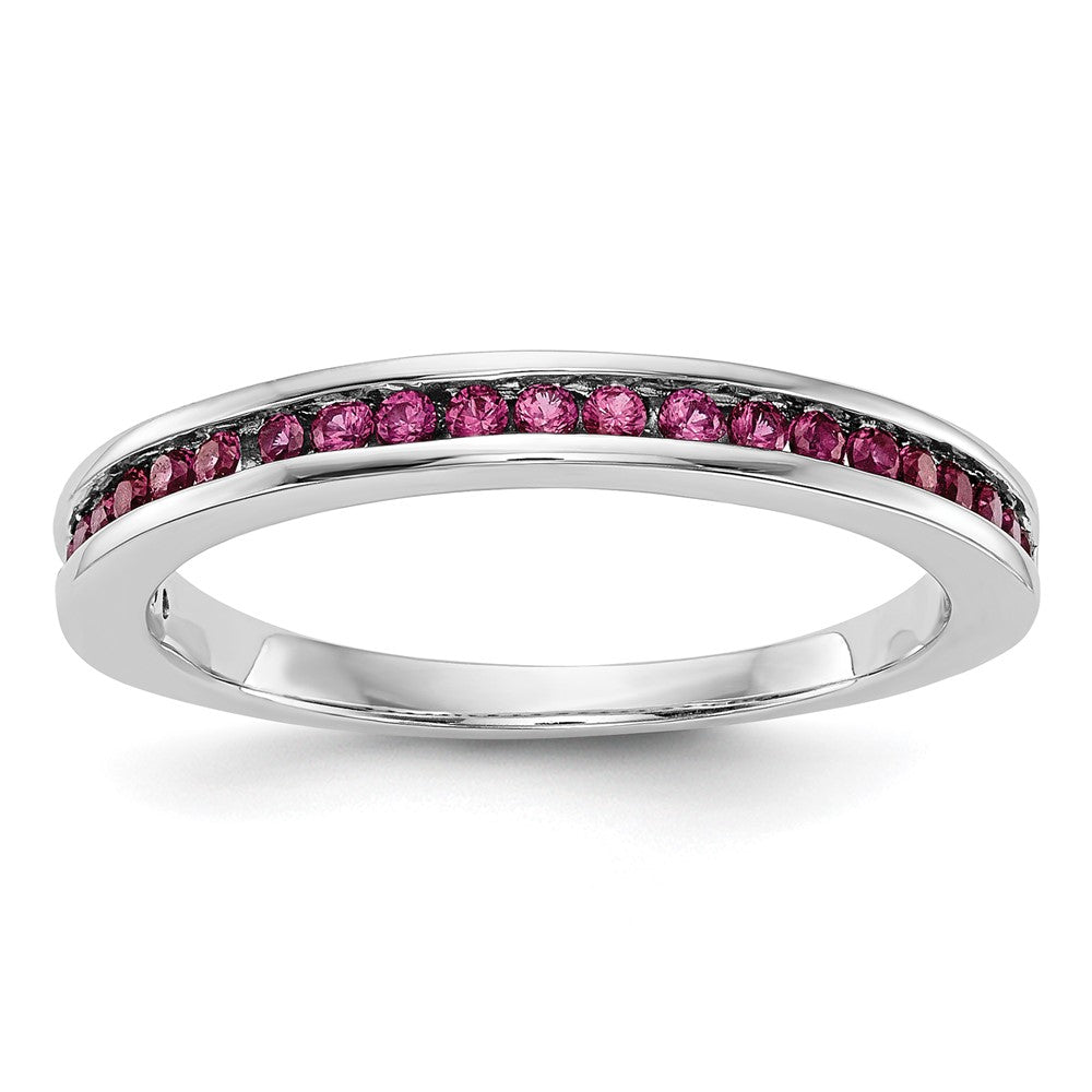 14k White Gold Ruby Complete Channel Band