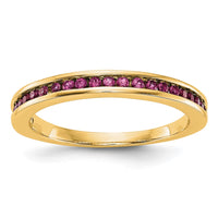 Load image into Gallery viewer, 14k Yellow Gold Ruby Complete Channel Band
