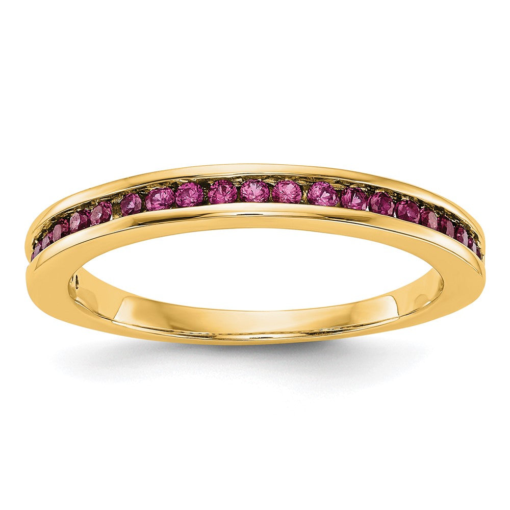 14k Yellow Gold Ruby Complete Channel Band