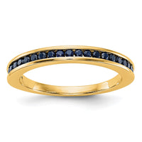 Load image into Gallery viewer, 14k Yellow Gold Blue Sapphire Complete Channel Band
