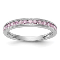 Load image into Gallery viewer, 14k White Gold Pink Sapphire Complete Channel Band
