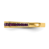 Load image into Gallery viewer, 14k Yellow Gold Ruby Complete Channel Band
