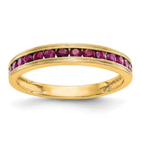 Load image into Gallery viewer, 14k Yellow Gold Ruby Complete Channel Band
