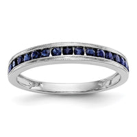 Load image into Gallery viewer, 14k White Gold Blue Sapphire Complete Channel Band
