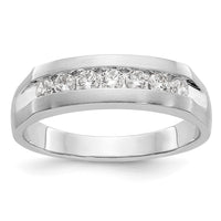 Load image into Gallery viewer, 14K White Gold 7-Stone 1/2 carat Diamond Complete Men&#39;s Channel Band

