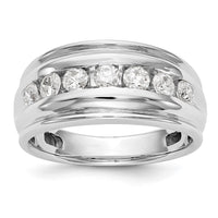 Load image into Gallery viewer, 14K White Gold 7-Stone 1 carat Diamond Complete Men&#39;s Channel Band
