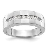 Load image into Gallery viewer, 14K White Gold 7-Stone 1/3 carat Diamond Complete Men&#39;s Channel Band
