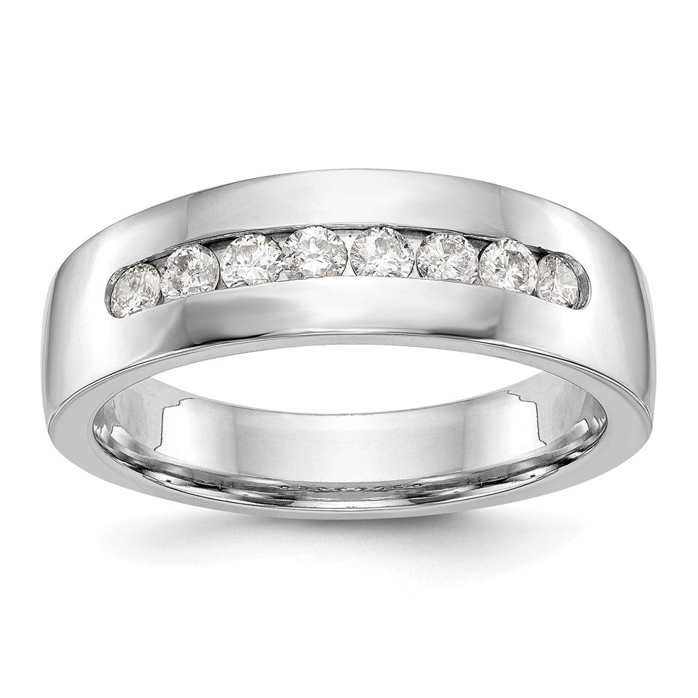 14K White Gold 8-Stone 1/2 carat Diamond Complete Men's Channel Band
