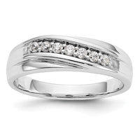 Load image into Gallery viewer, 14K White Gold 7-Stone 1/4 carat Diamond Complete Men&#39;s Band
