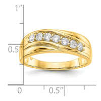 Load image into Gallery viewer, 14K Yellow Gold 7-Stone 1/2 carat Diamond Complete Men&#39;s Band
