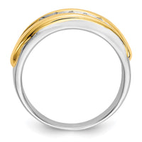 Load image into Gallery viewer, 14k Two-tone 5-Stone 3/8 carat Diamond Complete Men&#39;s Band
