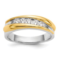 Load image into Gallery viewer, 14k Two-tone 5-Stone 3/8 carat Diamond Complete Men&#39;s Band
